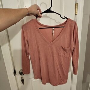 Poof! Fitted Pink Long Sleeve Tee